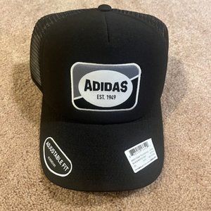 ADIDAS Men's Foam Trucker Hat Black/White/Grey Adjustable Fit